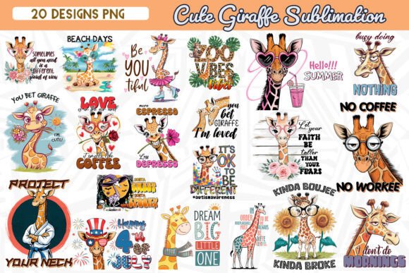 Download Cute Giraffe Sublimation Bundle - Cute giraffe Collection