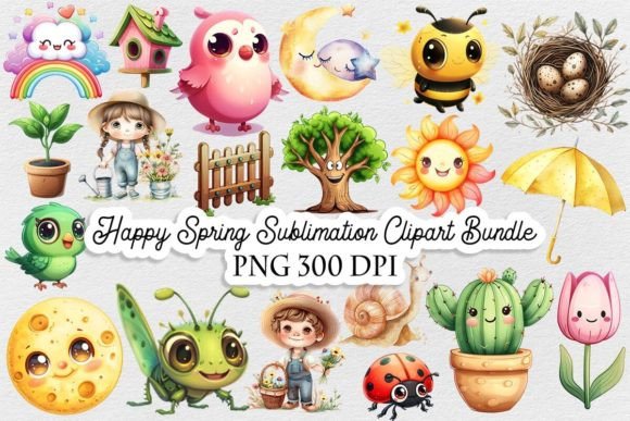 Download Happy Spring Sublimation Clipart Bundle - Premium Bundle