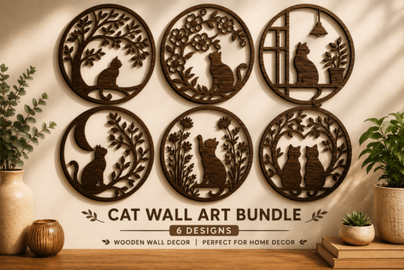 Download Cat Wall Art SVG,Laser Cut Bundle - Premium Resources