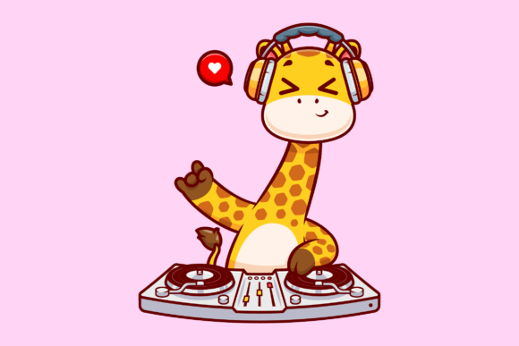 Download Cute Giraffe Playing Dj Electronic Music - Cute giraffe Collection