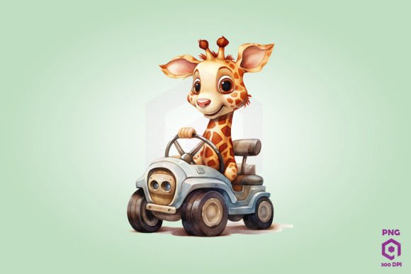 Download Cute Giraffe Driving a Car Clipart - Cute giraffe Collection