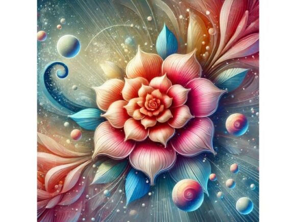 Download An Acrylic Artwork of Vibrant Petals Sur - Artwork Collection