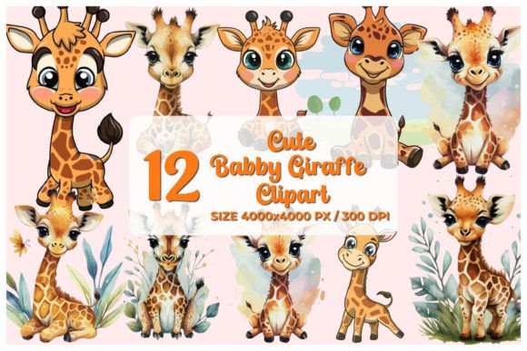 Download Watercolor Cute Giraffe Clipart Bundle - Cute giraffe Collection