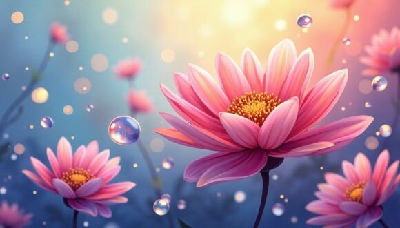 Download An Acrylic Artwork of Vibrant Petals Sur - Artwork Collection