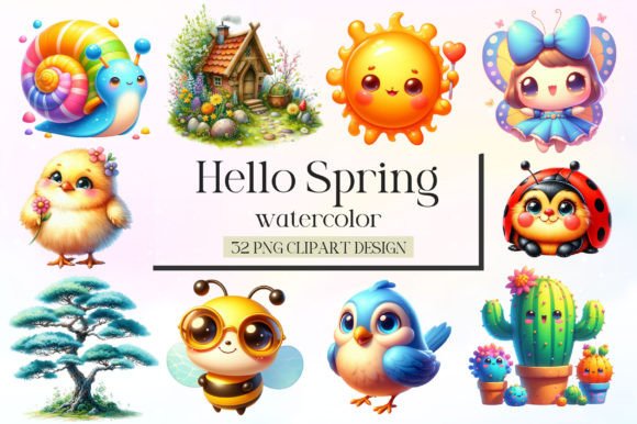Download Hello Spring Sublimation Clipart Bundle - Premium Bundle