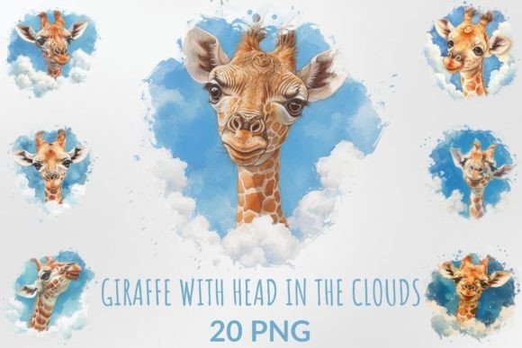Download Cute Giraffe with Head in the Clouds - Cute giraffe Collection