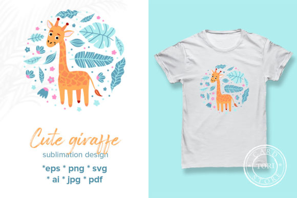 Download Cute Giraffe PNG Sublimation Design - Cute giraffe Collection