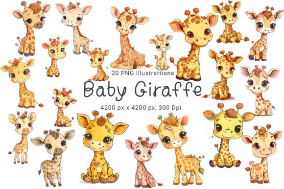 Download Safari Tots - Cute Giraffe Illustrations - Cute giraffe Collection