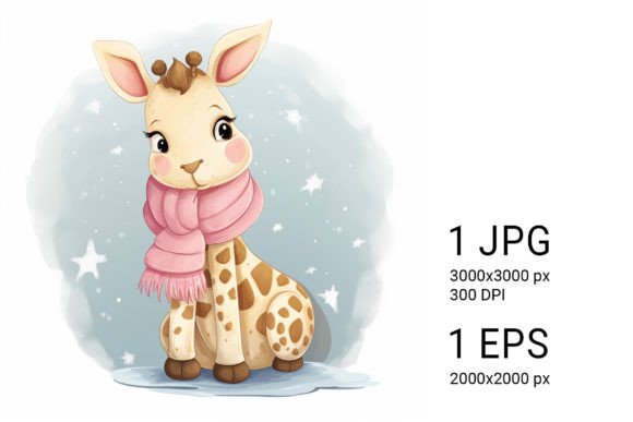 Download Cute Giraffe in Pink Scarf - Cute giraffe Collection
